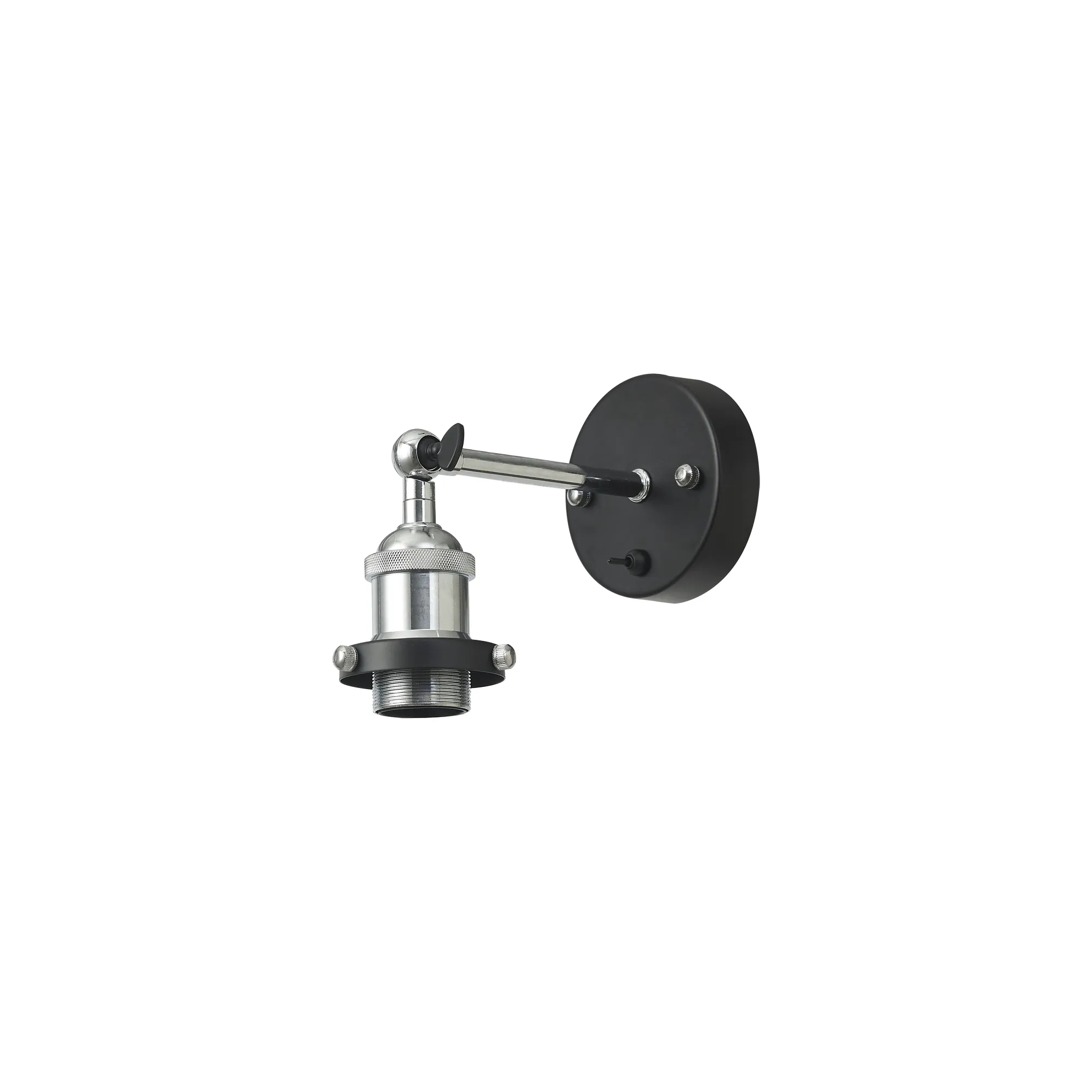 D0704  Dreifa Switched Wall Light, 1 x E27, Black/Polished Chrome
